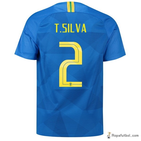 Camiseta Brasil Replica Segunda Ropa T.Silva 2018 Azul